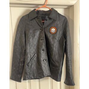 Siena Womens Size 12 Harley Davidson Patch Jacket Motorcycle